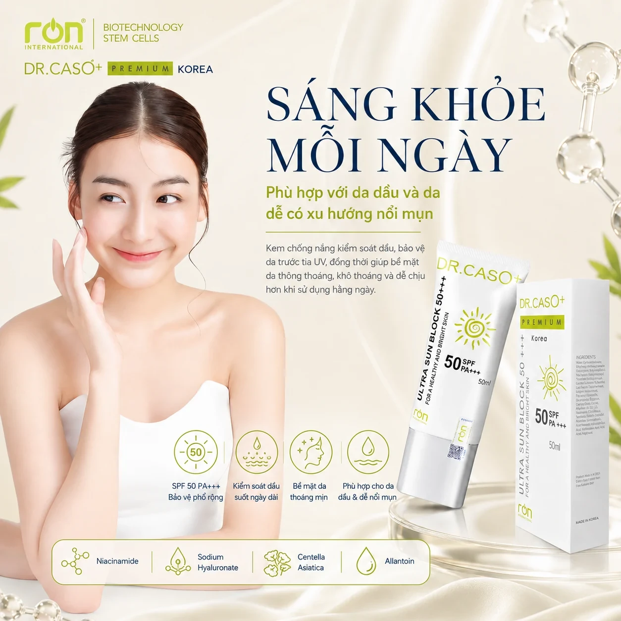 Sáng khỏe mỗi ngày · DR.CASO+ PREMIUM ULTRA SUN BLOCK 50+++