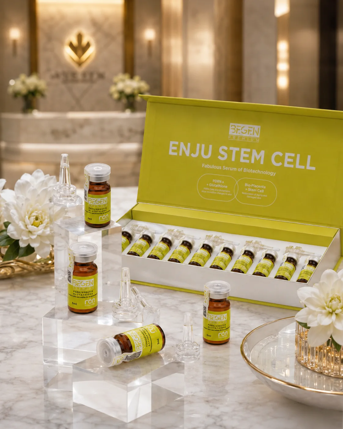 Bộ ảnh BEGEN ENJU STEM CELL · 5 ml/lọ: lọ 5 ml và set lớn 10 lọ